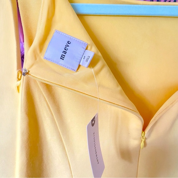 🎁NWT Maeve Yellow Boat-Neckline Bubble Mini Dress Size Medium - Picture 11 of 12